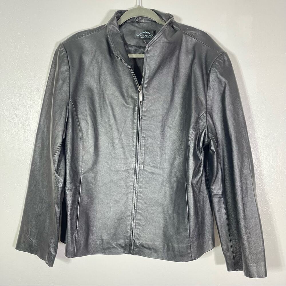 Montana Co, Butte Montana, Genuine Black Leather Jacket. Size XL. Excellent cond